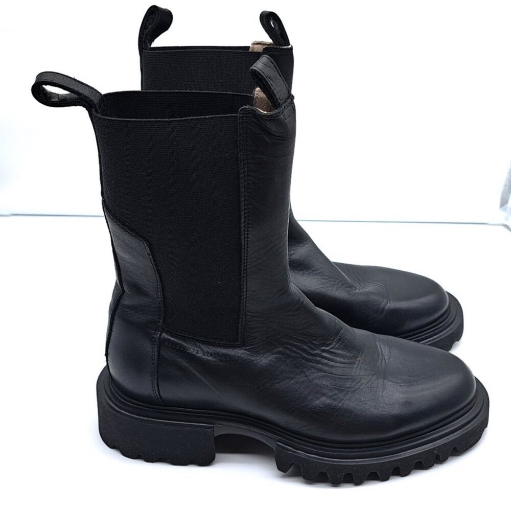 All Saints Jet Black Moto Boots